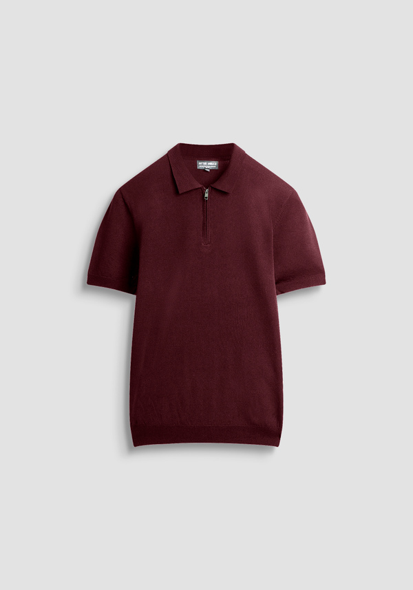 SLIM FIT POLO SHIRT IN VISCOSE BLEND YARN WITH ZIP - Antony Morato Online Shop