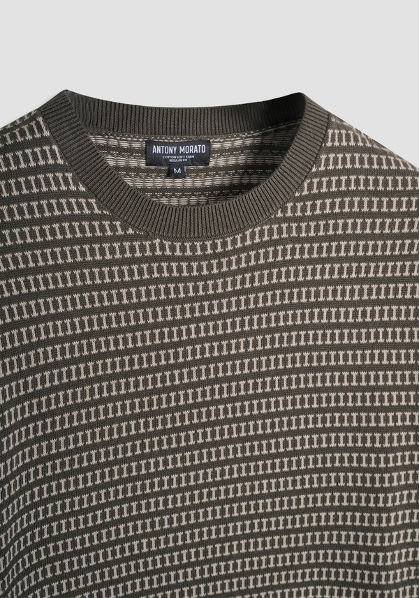 PULL REGULAR FIT EN COTON AVEC MOTIF GÉOMÉTRIQUE - Antony Morato Online Shop