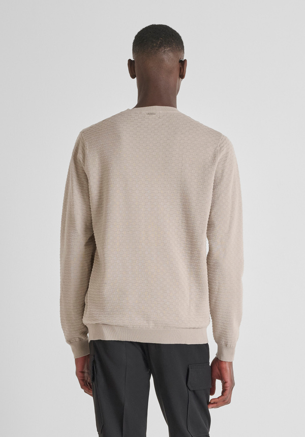REGULAR FIT COTTON SWEATER WITH GEOMETRIC PATTERN - Antony Morato Online Shop