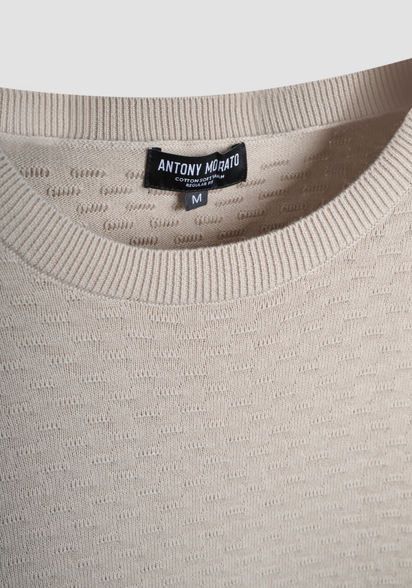 REGULAR FIT COTTON SWEATER WITH GEOMETRIC PATTERN - Antony Morato Online Shop