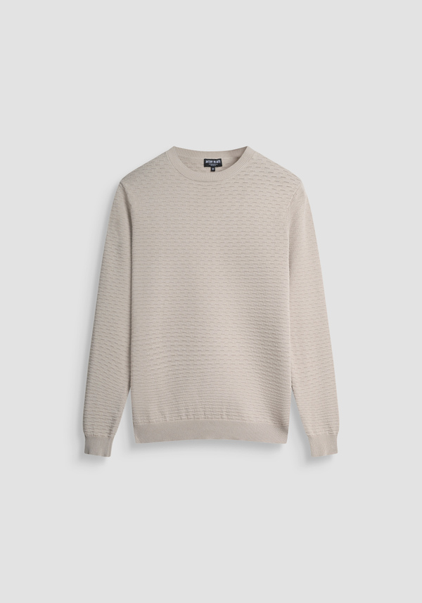 REGULAR FIT COTTON SWEATER WITH GEOMETRIC PATTERN - Antony Morato Online Shop