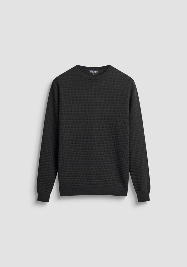REGULAR FIT COTTON SWEATER WITH GEOMETRIC PATTERN - Antony Morato Online Shop