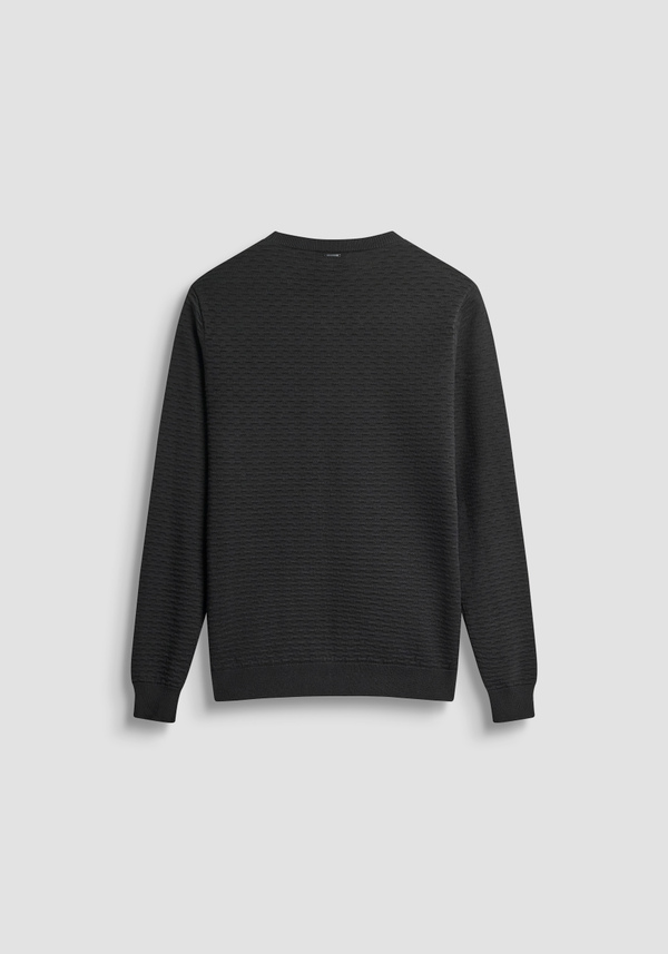 REGULAR FIT COTTON SWEATER WITH GEOMETRIC PATTERN - Antony Morato Online Shop