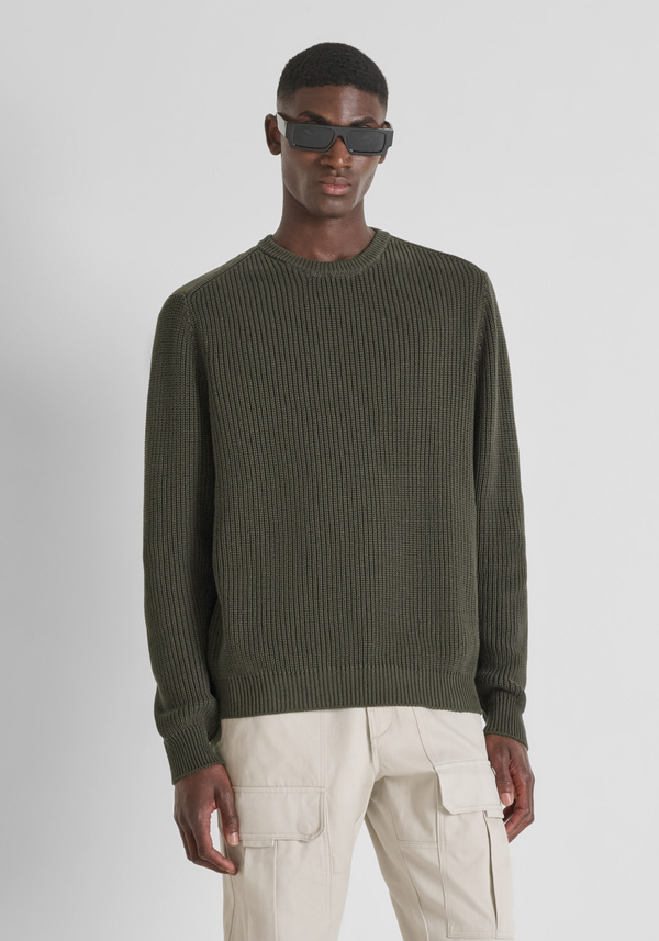 PULL COUPE REGULAR EN TISSU MÉTIS DE COTON - Antony Morato Online Shop