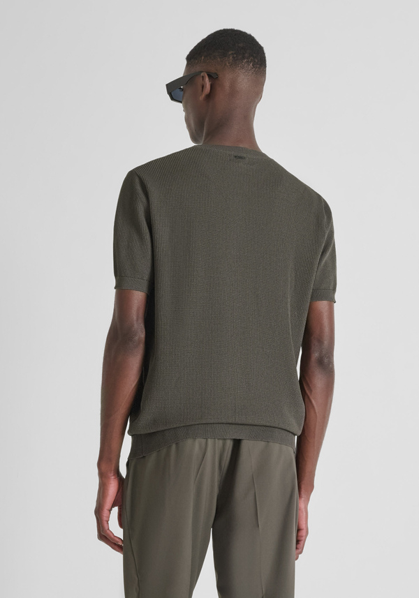 SHORT SLEEVE REGULAR FIT SUPER FINE VISCOSE BLEND JERSEY - Antony Morato Online Shop