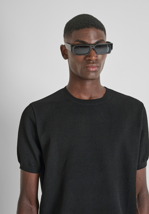 SHORT SLEEVE REGULAR FIT SUPER FINE VISCOSE BLEND JERSEY - Antony Morato Online Shop