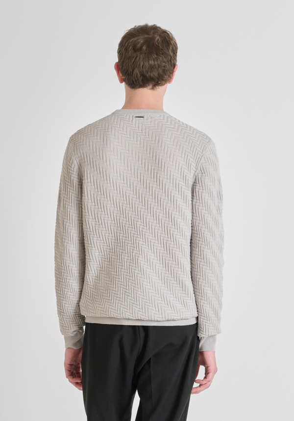 REGULAR FIT SWEATER IN WOOL WITH GEOMETRIC PATTERN - Antony Morato Online Shop