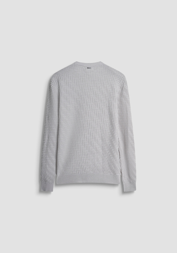REGULAR FIT SWEATER IN WOOL WITH GEOMETRIC PATTERN - Antony Morato Online Shop