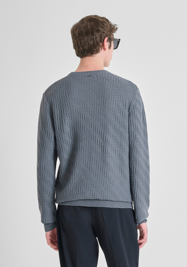 PULL REGULAR FIT EN LAINE AVEC MOTIF GÉOMÉTRIQUE - Antony Morato Online Shop