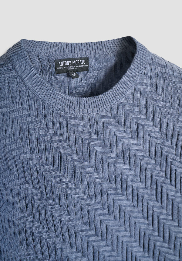 PULL REGULAR FIT EN LAINE AVEC MOTIF GÉOMÉTRIQUE - Antony Morato Online Shop