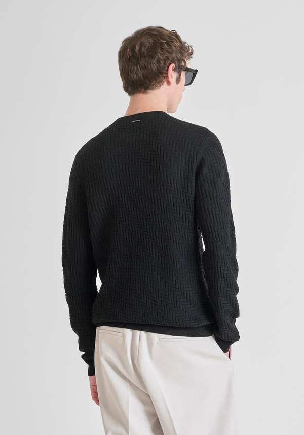 PULL REGULAR FIT EN LAINE AVEC MOTIF GÉOMÉTRIQUE - Antony Morato Online Shop