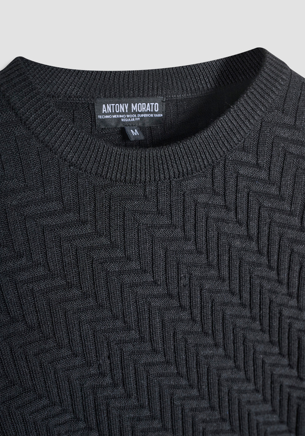 PULL REGULAR FIT EN LAINE AVEC MOTIF GÉOMÉTRIQUE - Antony Morato Online Shop