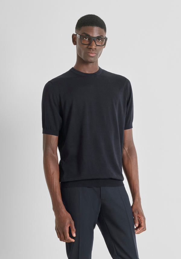 SHORT SLEEVE REGULAR FIT SWEATER IN WOOL BLEND - Antony Morato Online Shop