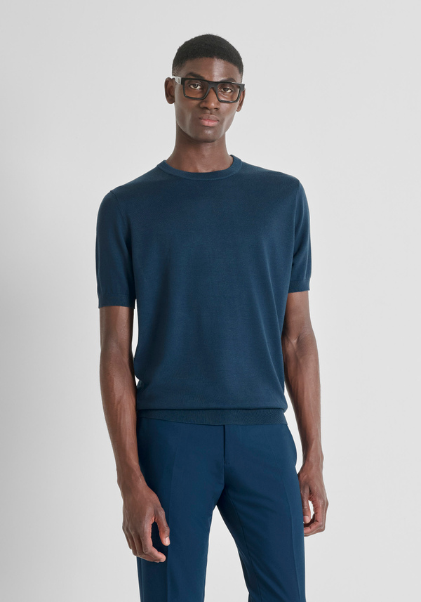 PULL À MANCHES COURTES COUPE REGULAR EN MÉLANGE DE LAINE - Antony Morato Online Shop