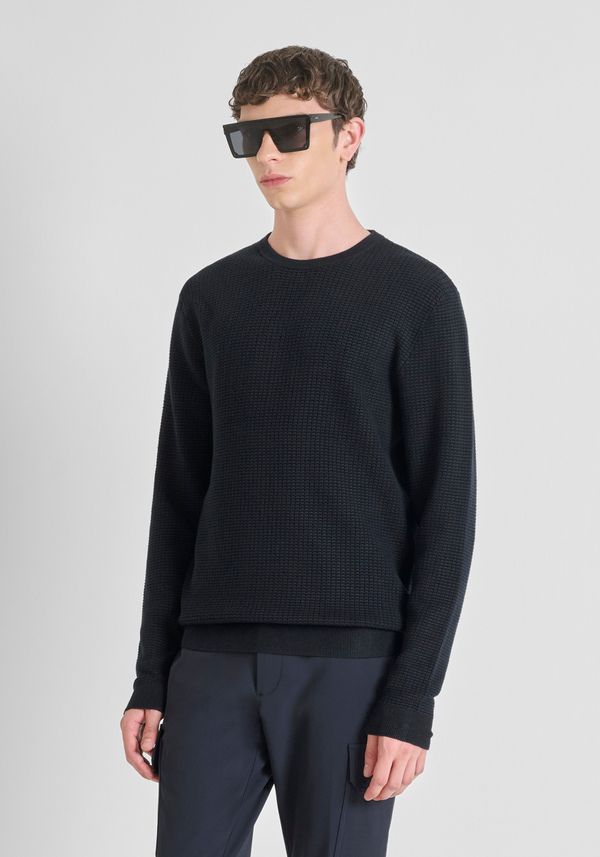 REGULAR FIT SWEATER IN VISCOSE BLEND - Antony Morato Online Shop