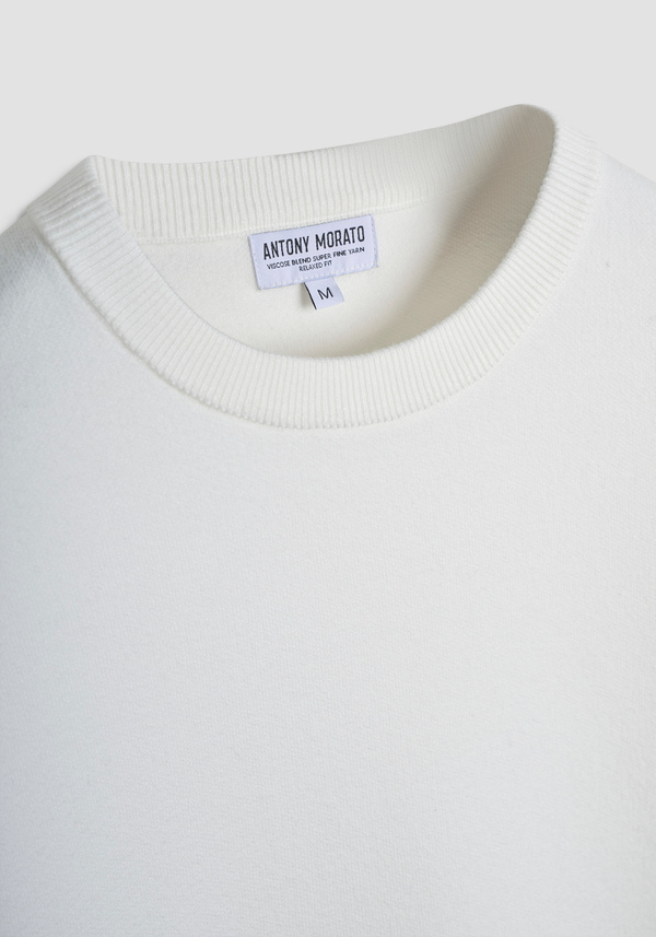 PULL COUPE RELAXED EN MÉLANGE DE VISCOSE - Antony Morato Online Shop