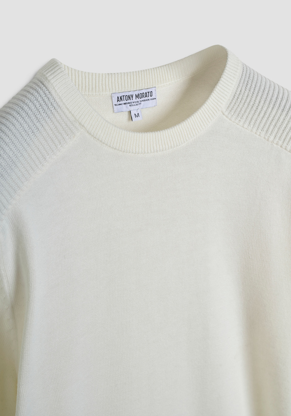 PULL COUPE REGULAR EN MÉLANGE DE LAINE MÉRINOS - Antony Morato Online Shop