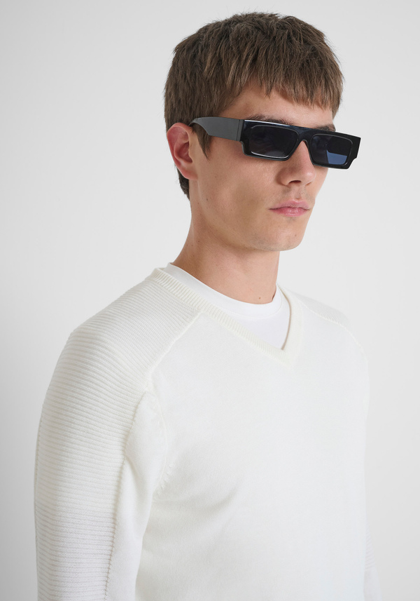 PULL COUPE REGULAR EN MÉLANGE DE LAINE MÉRINOS - Antony Morato Online Shop