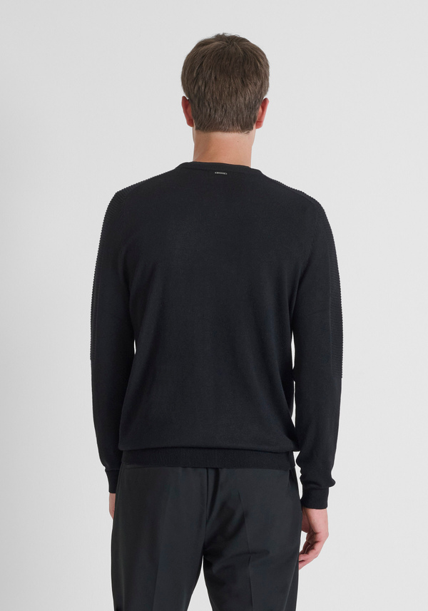 REGULAR FIT MERINO WOOL BLEND JERSEY - Antony Morato Online Shop