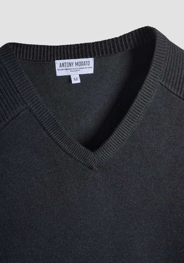 REGULAR FIT MERINO WOOL BLEND JERSEY - Antony Morato Online Shop