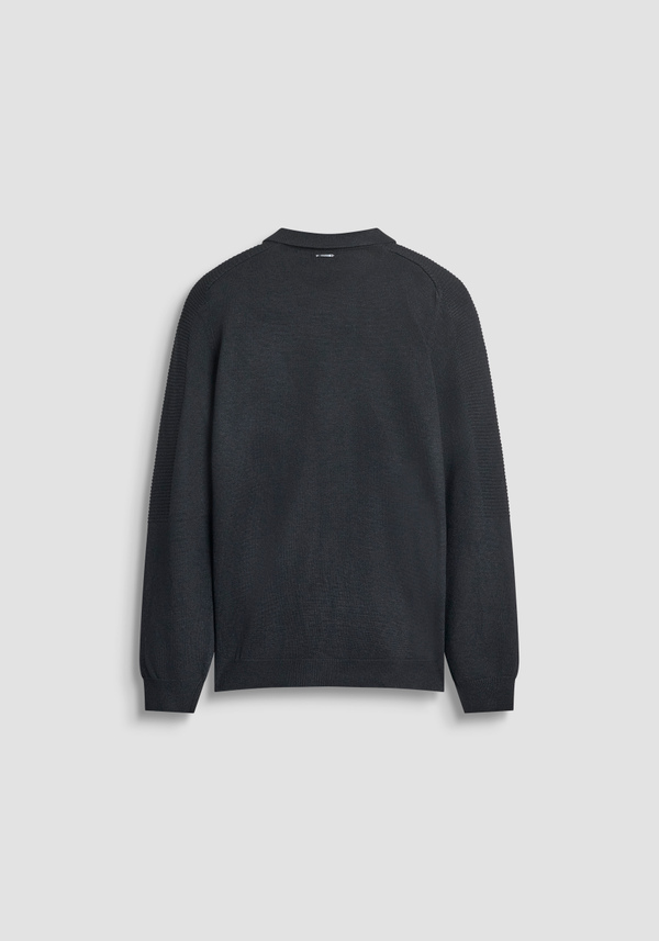 PULL COUPE REGULAR EN MÉLANGE DE LAINE MÉRINOS AVEC FERMETURE ÉCLAIR - Antony Morato Online Shop