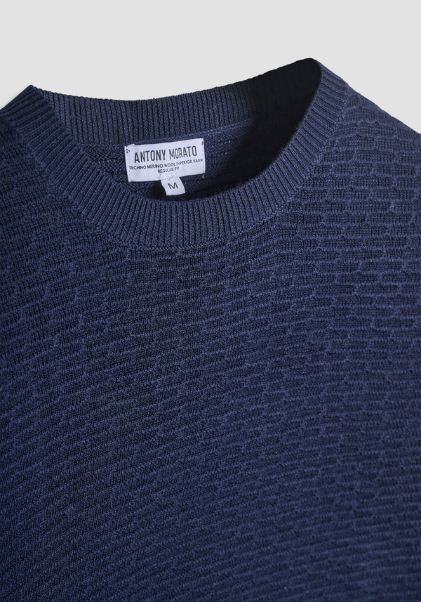 PULL COUPE REGULAR EN MÉLANGE DE LAINE MÉRINOS - Antony Morato Online Shop