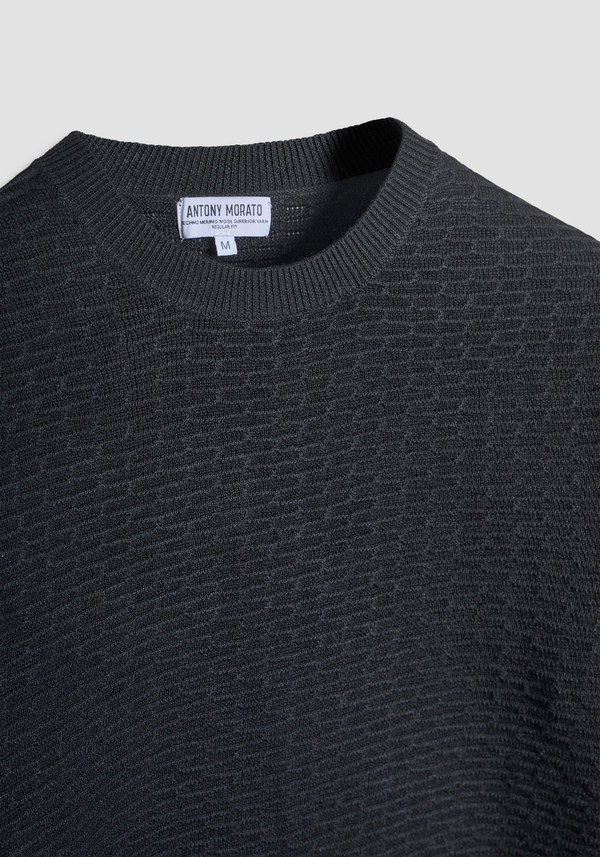REGULAR FIT MERINO WOOL BLEND JERSEY - Antony Morato Online Shop