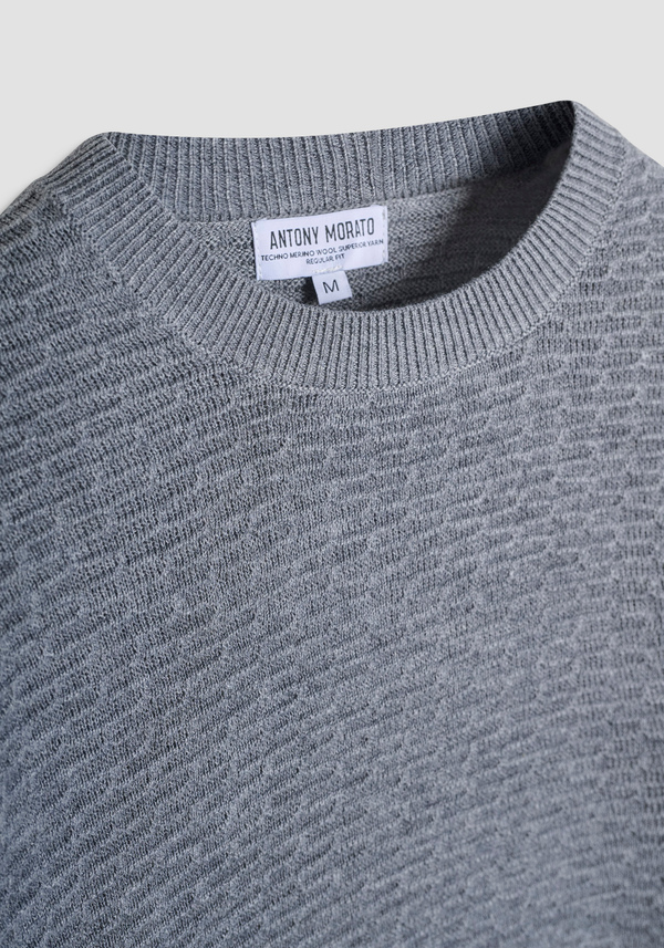 REGULAR FIT MERINO WOOL BLEND JERSEY - Antony Morato Online Shop