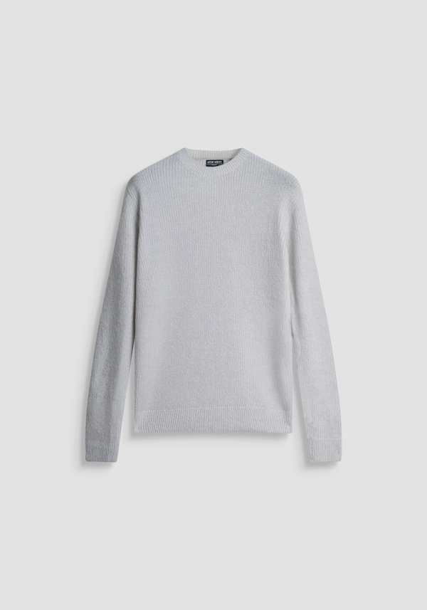 REGULAR FIT SWEATER IN WORKED MOHAIR WOOL BLEND - Antony Morato Online Shop