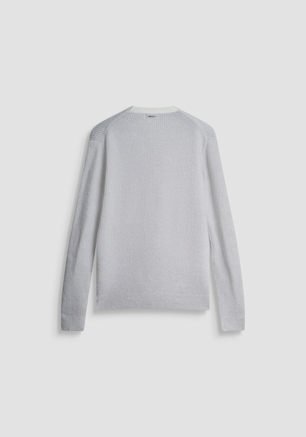 REGULAR FIT SWEATER IN WORKED MOHAIR WOOL BLEND - Antony Morato Online Shop