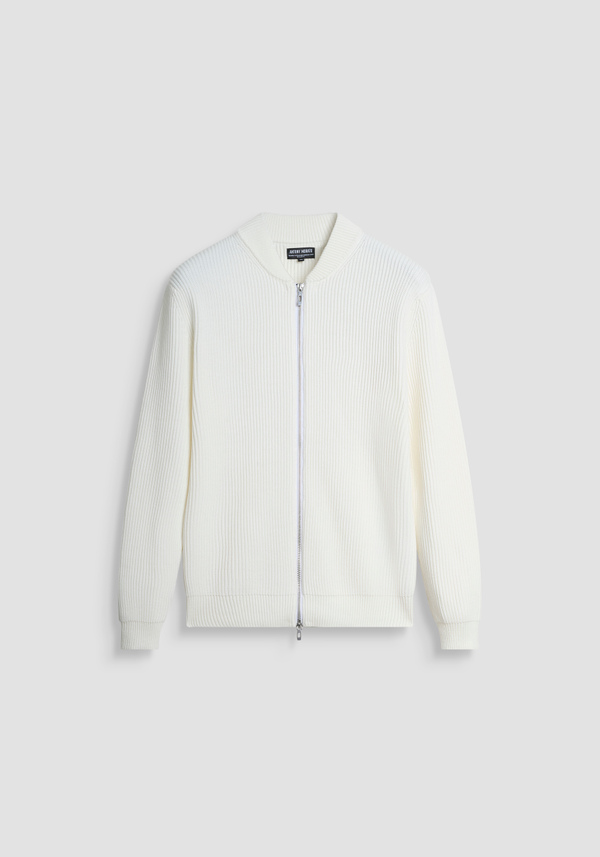 PULL EN TRICOT COUPE REGULAR ZIPPÉ EN MÉLANGE DE LAINE - Antony Morato Online Shop