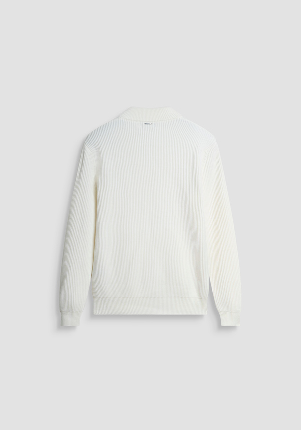 PULL EN TRICOT COUPE REGULAR ZIPPÉ EN MÉLANGE DE LAINE - Antony Morato Online Shop