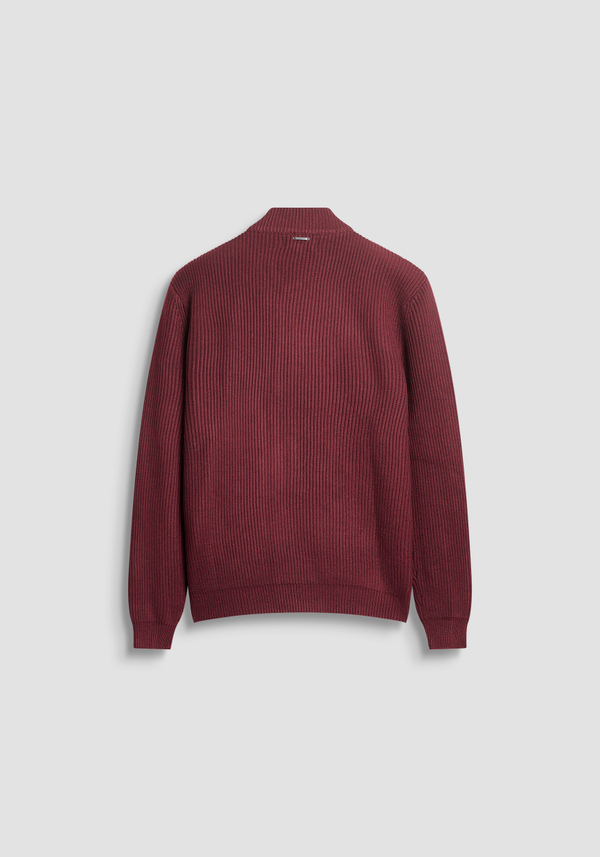 PULL EN TRICOT COUPE REGULAR ZIPPÉ EN MÉLANGE DE LAINE - Antony Morato Online Shop