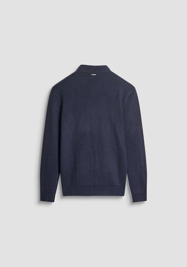 ZIPPED REGULAR FIT WOOL BLEND KNITTED JERSEY - Antony Morato Online Shop