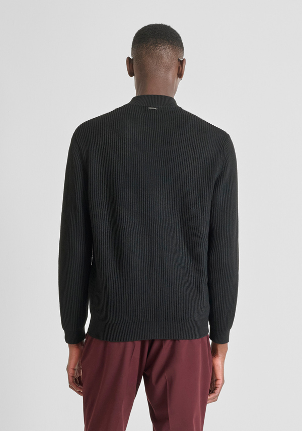PULL EN TRICOT COUPE REGULAR ZIPPÉ EN MÉLANGE DE LAINE - Antony Morato Online Shop