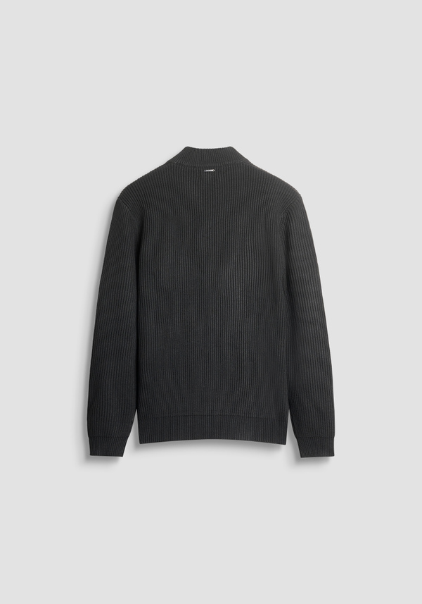 PULL EN TRICOT COUPE REGULAR ZIPPÉ EN MÉLANGE DE LAINE - Antony Morato Online Shop