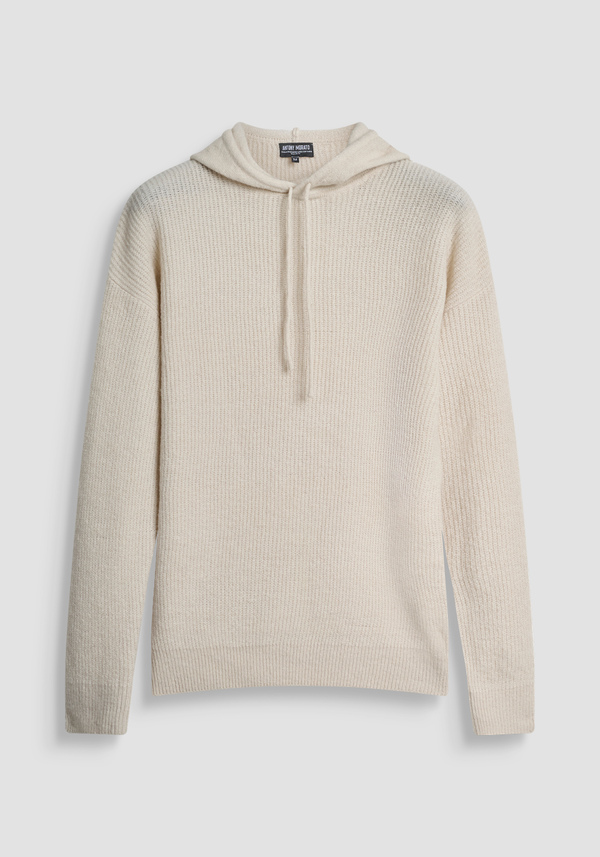REGULAR FIT HOODED SWEATER IN MOHAIR WOOL BLEND - Antony Morato Online Shop