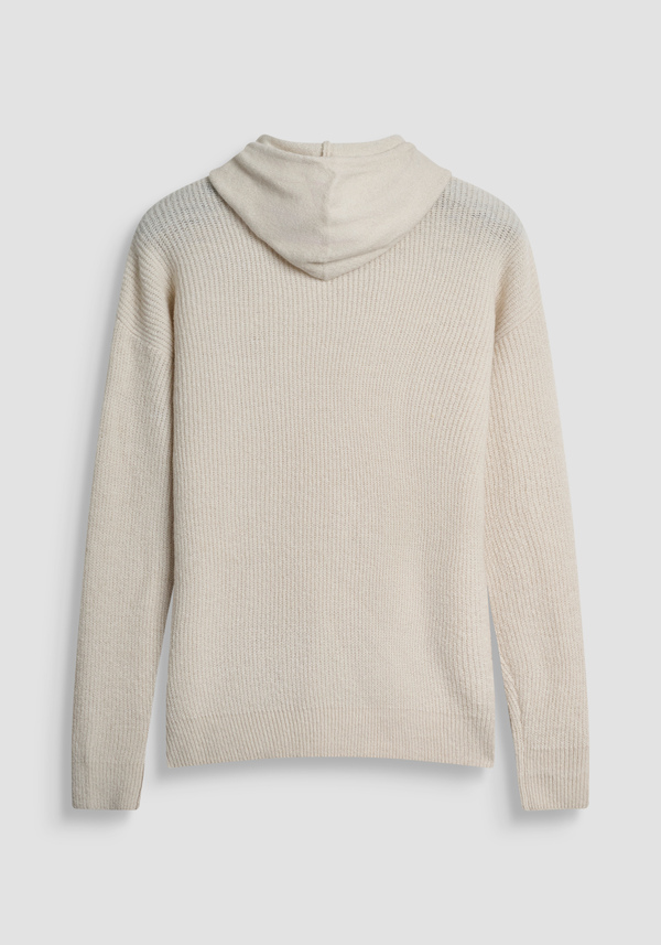 REGULAR FIT HOODED SWEATER IN MOHAIR WOOL BLEND - Antony Morato Online Shop