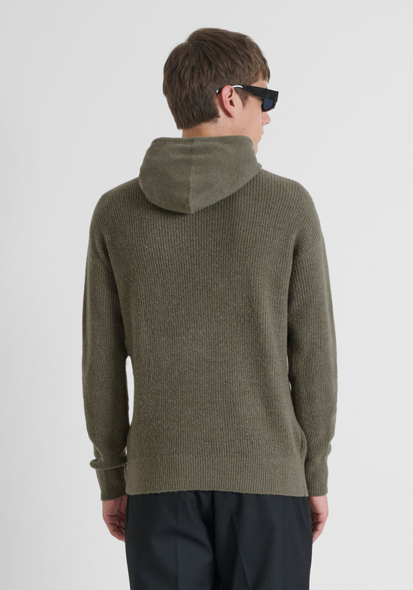 PULL À CAPUCHE COUPE REGULAR EN MÉLANGE DE LAINE ET DE MOHAIR - Antony Morato Online Shop