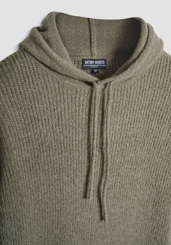 PULL À CAPUCHE COUPE REGULAR EN MÉLANGE DE LAINE ET DE MOHAIR - Antony Morato Online Shop