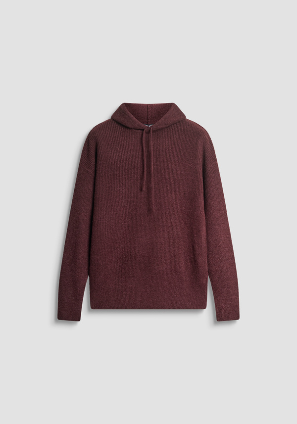 REGULAR FIT HOODED SWEATER IN MOHAIR WOOL BLEND - Antony Morato Online Shop