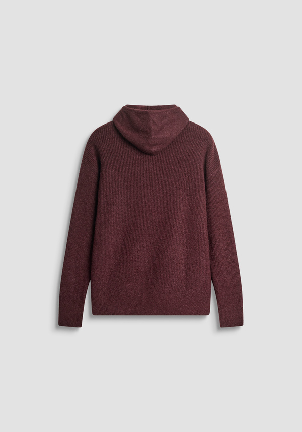 REGULAR FIT HOODED SWEATER IN MOHAIR WOOL BLEND - Antony Morato Online Shop