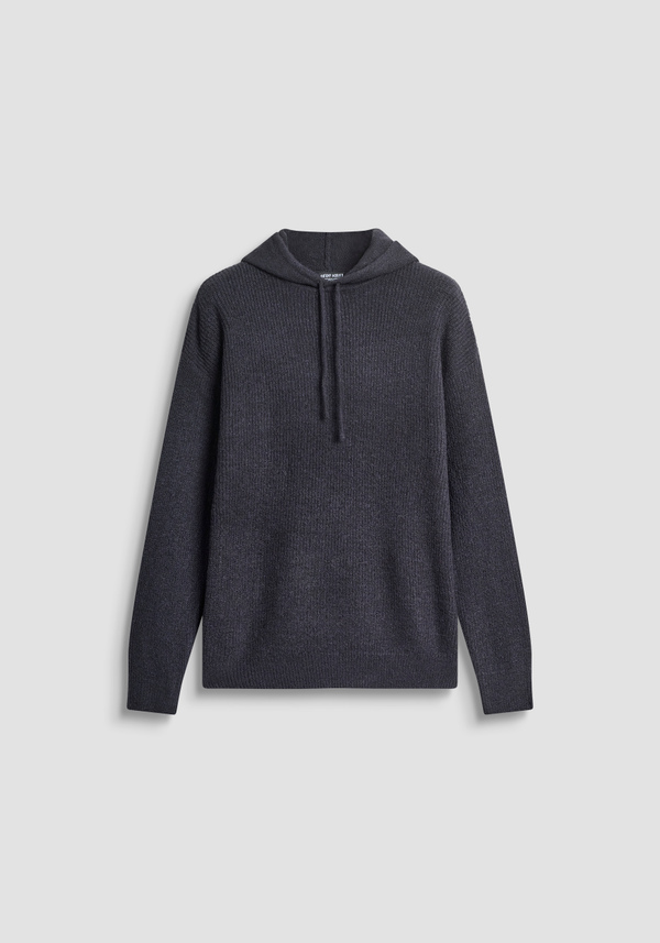 REGULAR FIT HOODED SWEATER IN MOHAIR WOOL BLEND - Antony Morato Online Shop