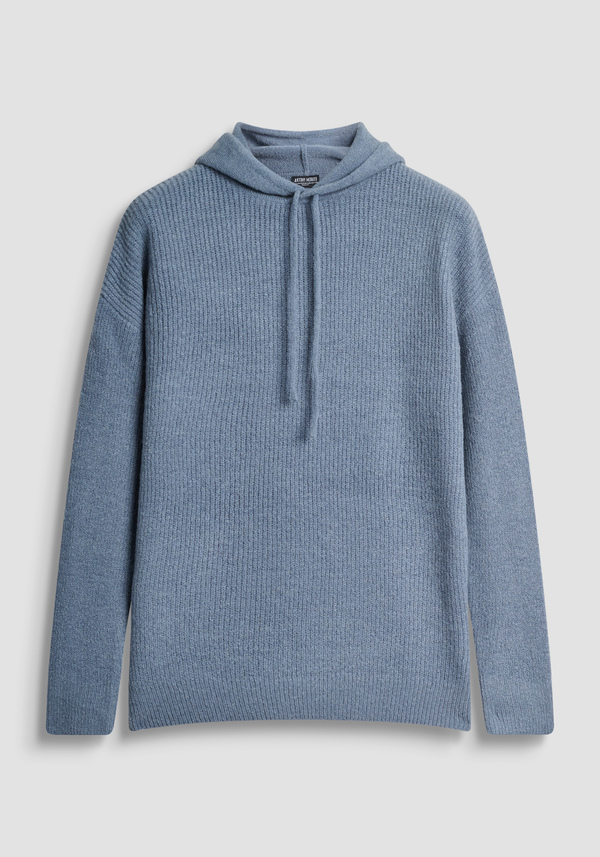 REGULAR FIT HOODED SWEATER IN MOHAIR WOOL BLEND - Antony Morato Online Shop