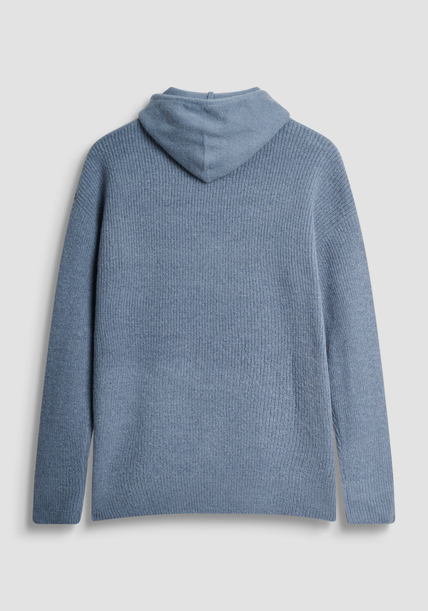 REGULAR FIT HOODED SWEATER IN MOHAIR WOOL BLEND - Antony Morato Online Shop