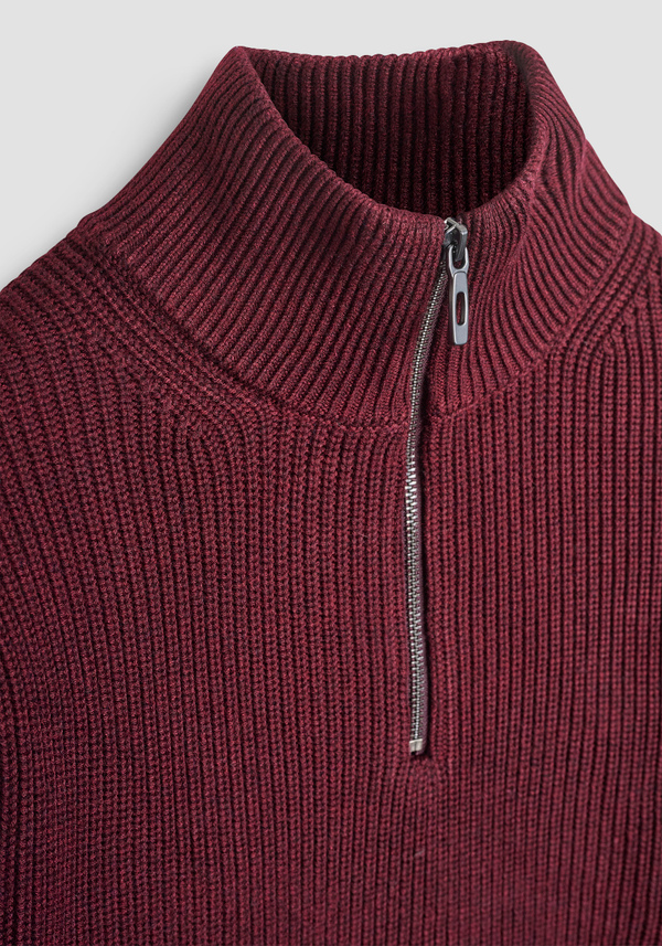 REGULAR FIT MERINO WOOL BLEND KNITTED JERSEY WITH ZIP - Antony Morato Online Shop