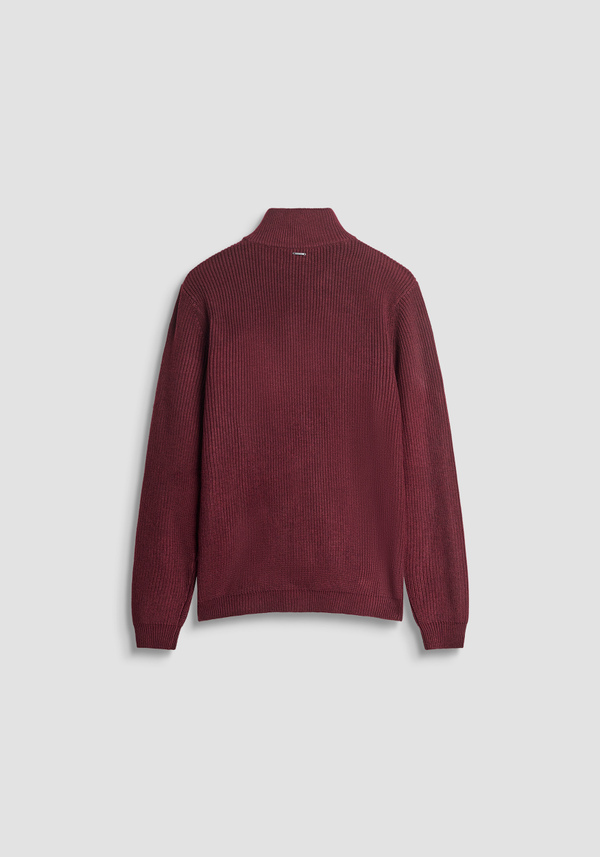 REGULAR FIT MERINO WOOL BLEND KNITTED JERSEY WITH ZIP - Antony Morato Online Shop
