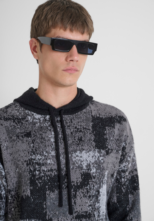 RELAXED FIT HOODIE IN WARM YARN - Antony Morato Online Shop