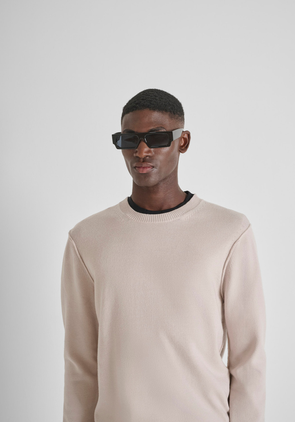 PULL COUPE REGULAR EN MÉLANGE DE VISCOSE - Antony Morato Online Shop