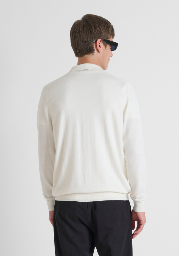 REGULAR FIT WOOL AND CASHMERE BLEND SWEATER WITH COLLAR - Antony Morato Online Shop